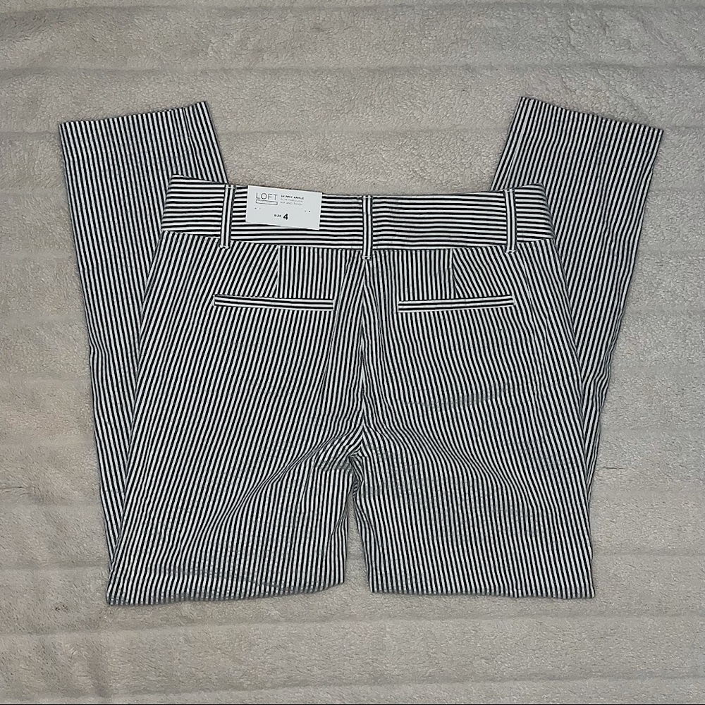 NWT Loft Skinny Ankle Seersucker Pants size 4